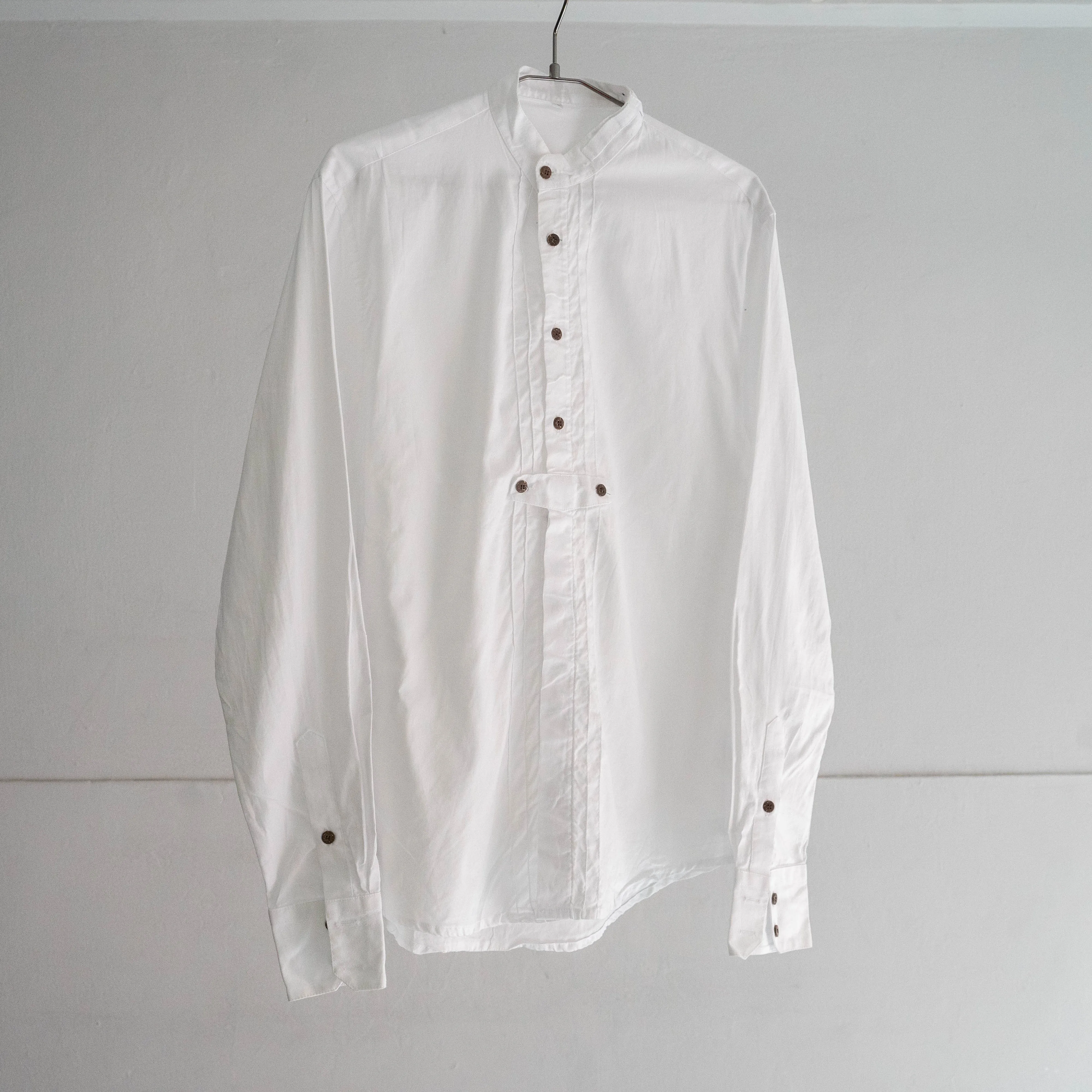 2000s tyrolean like cotton stand collar shirt