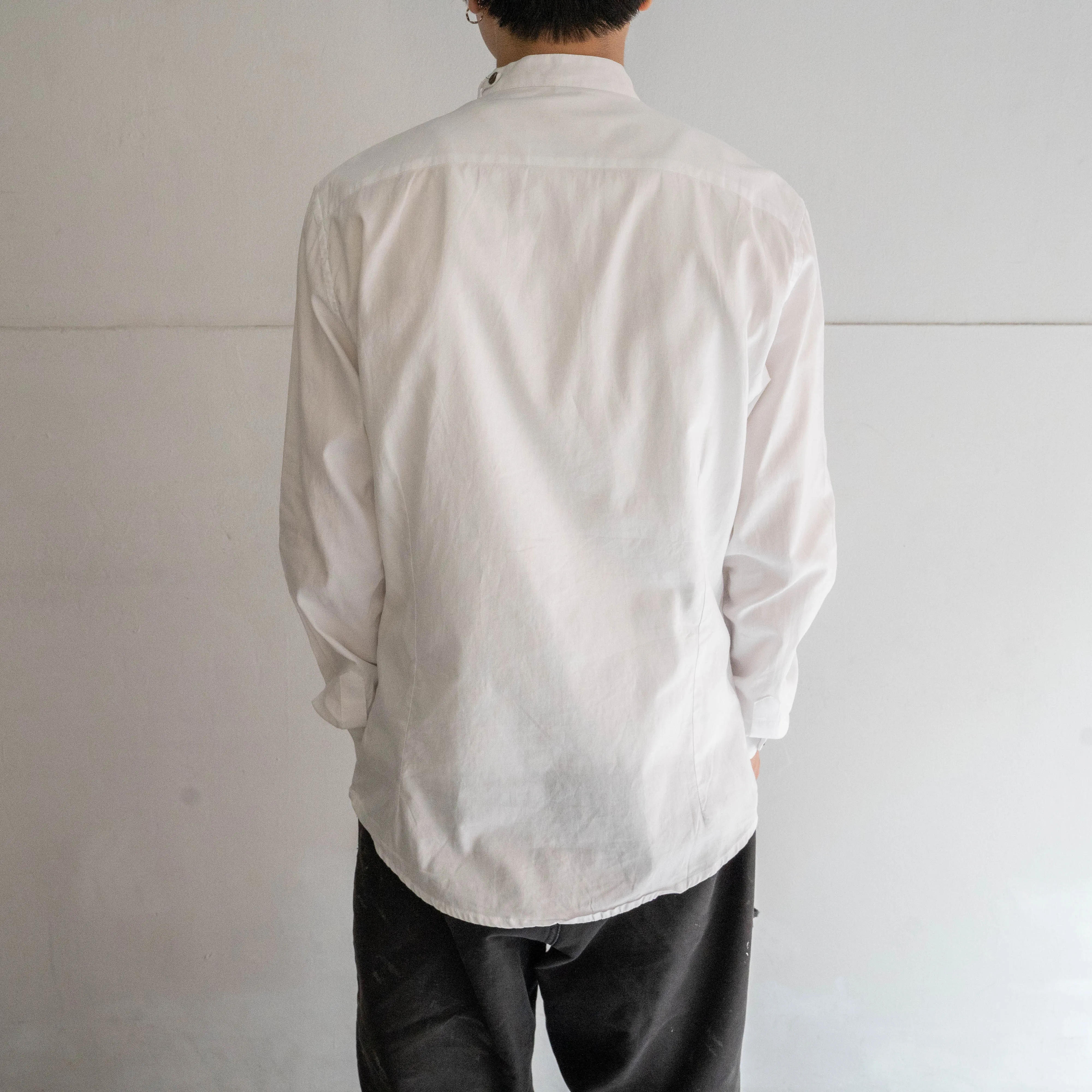 2000s tyrolean like cotton stand collar shirt