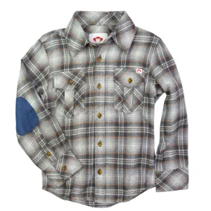 Appaman - Boys Flannel Shirt in Grey/Orange Plaid