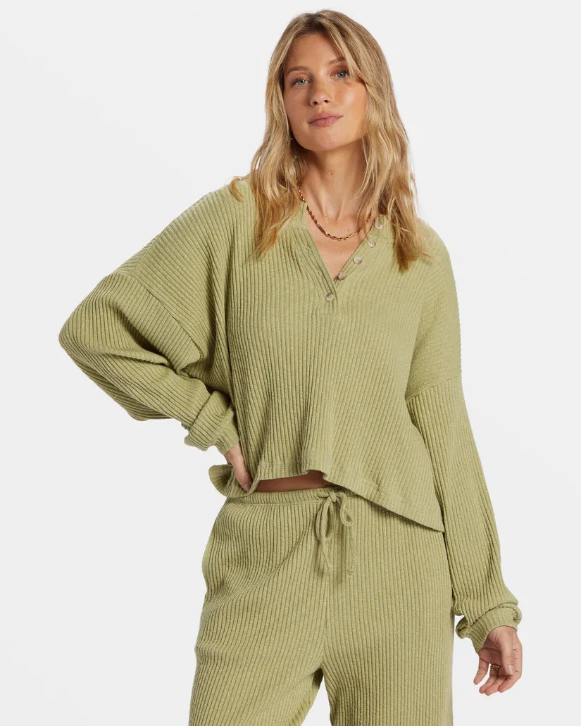 Billabong Good Catch Henley T-shirt - AVOCADO
