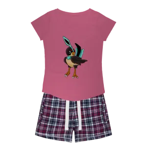 Birdi Women's Sleepy Tee and Flannel Short