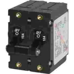 Blue Sea Double Pole Circuit Breaker - 10A Black