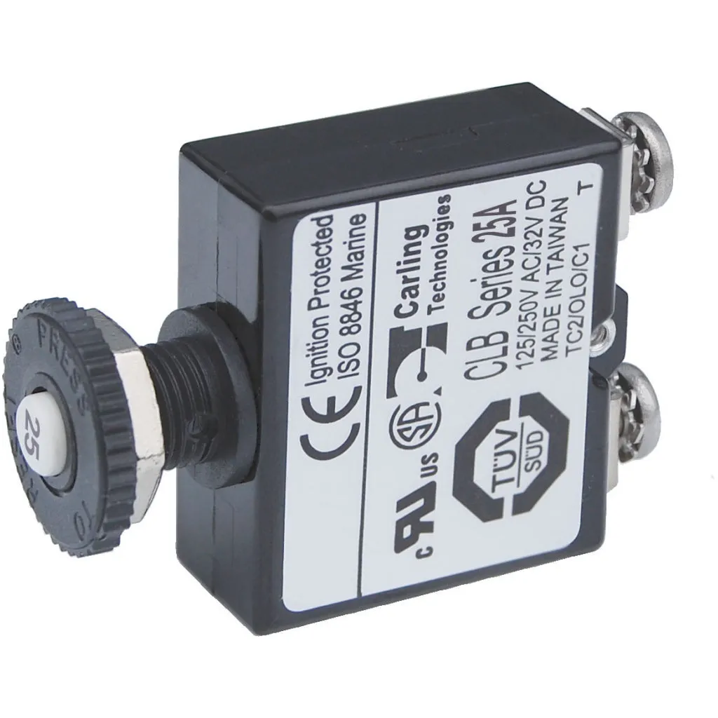 Blue Sea Push Button Circuit Breaker - 25A