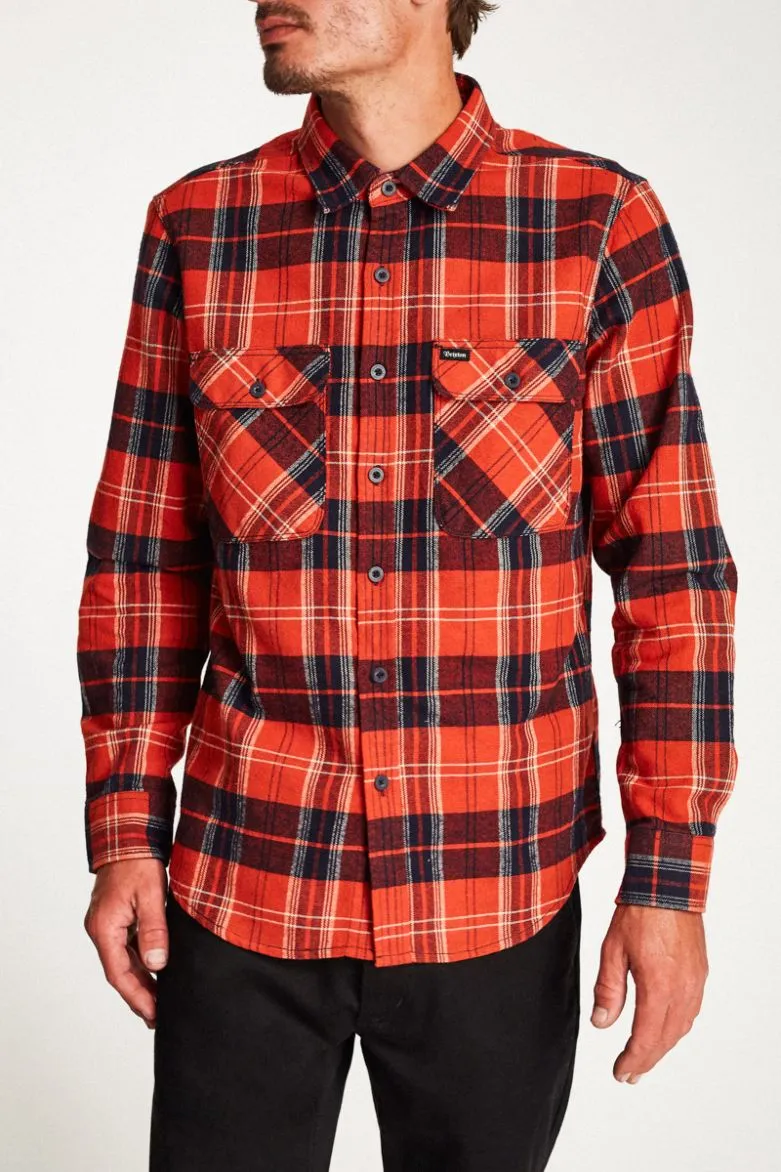 BOWERY L/S FLANNEL RED/NAVY