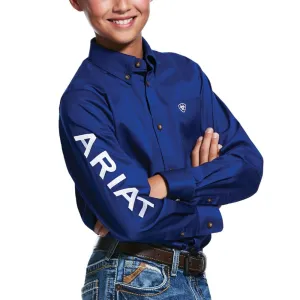 Boys Ariat Team Logo Shirt Blue