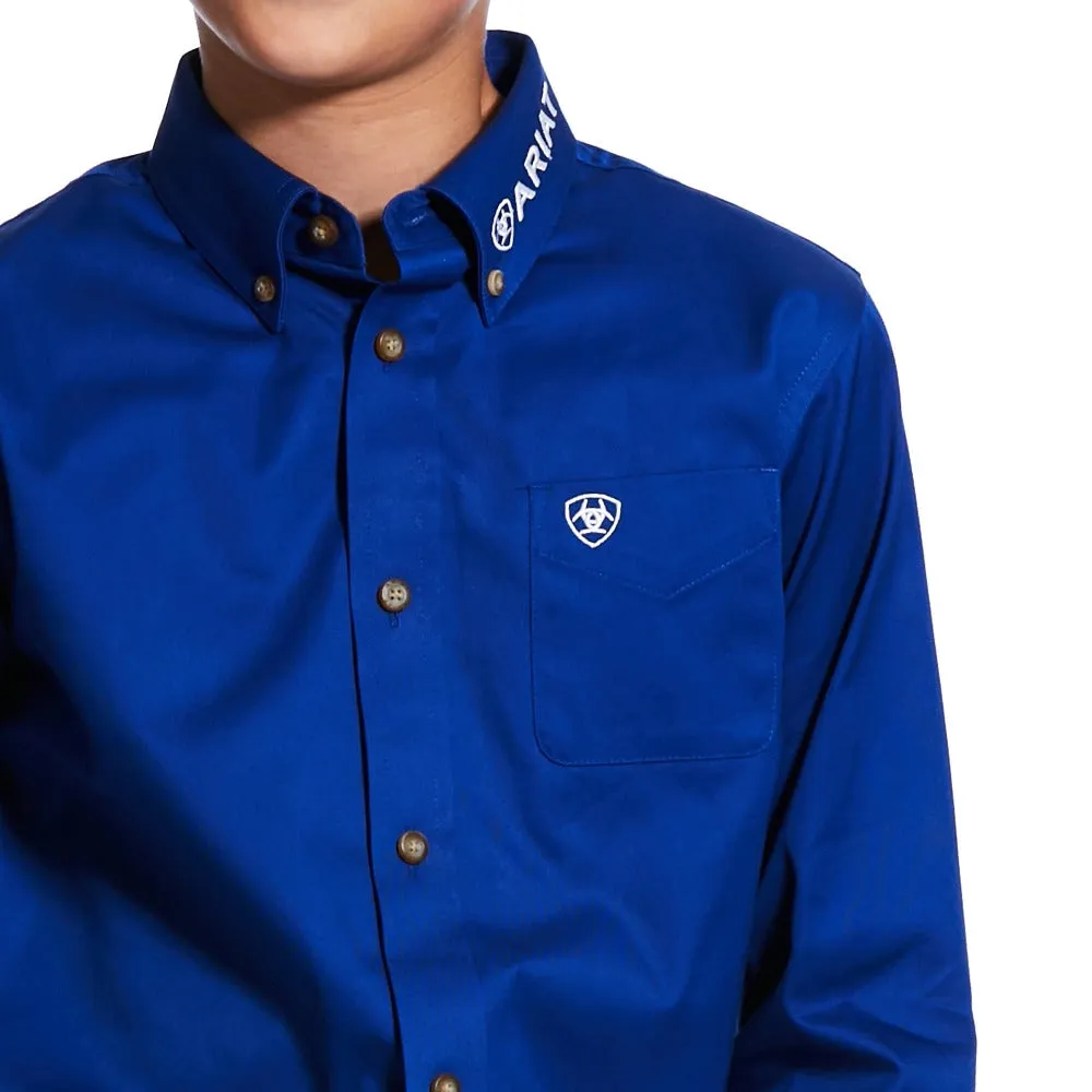 Boys Ariat Team Logo Shirt Blue