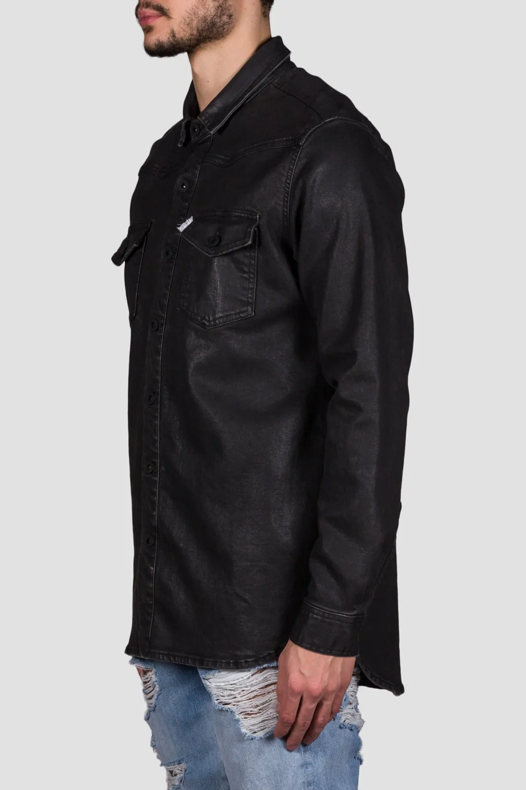 Brushed Denim Shirt Black