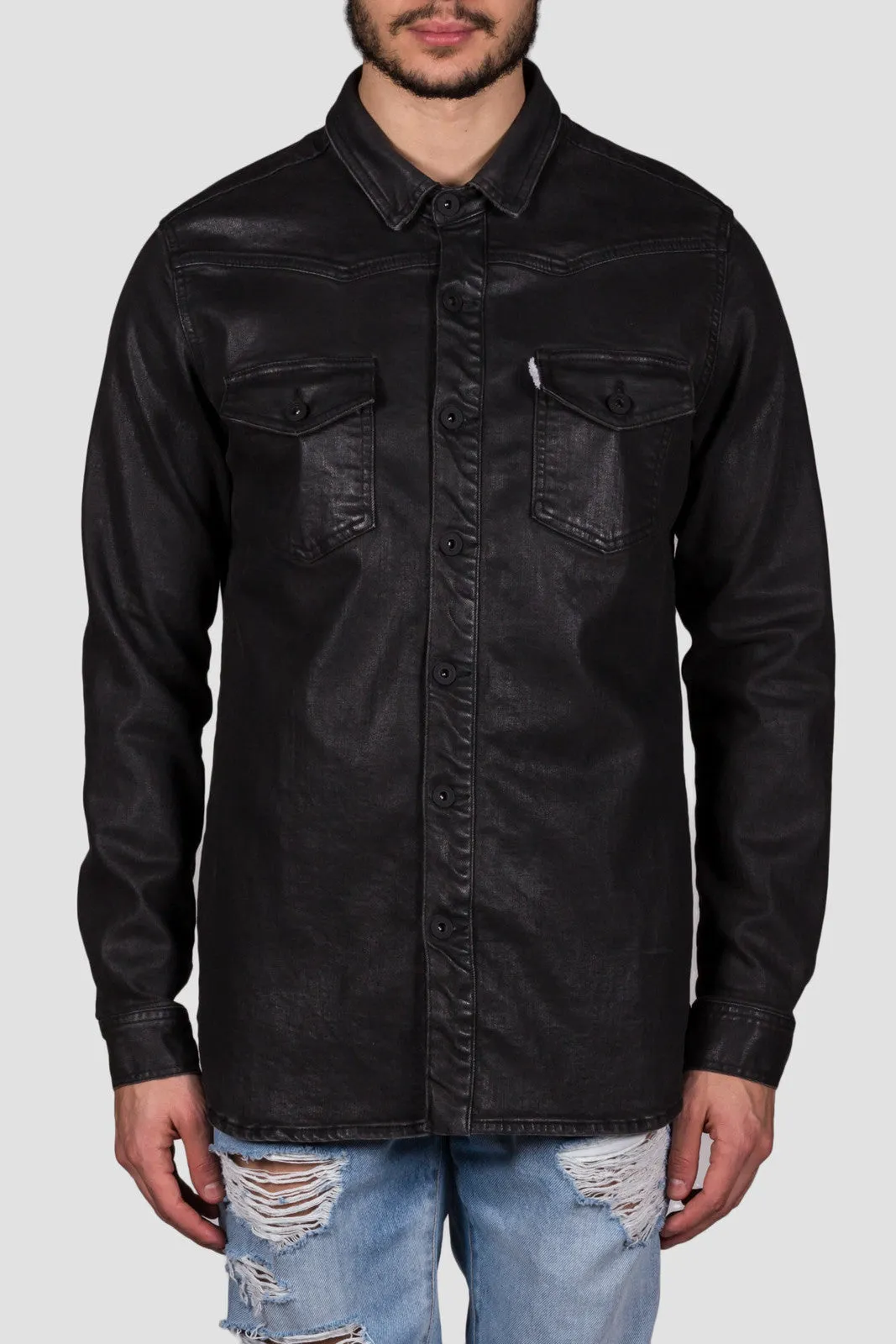 Brushed Denim Shirt Black