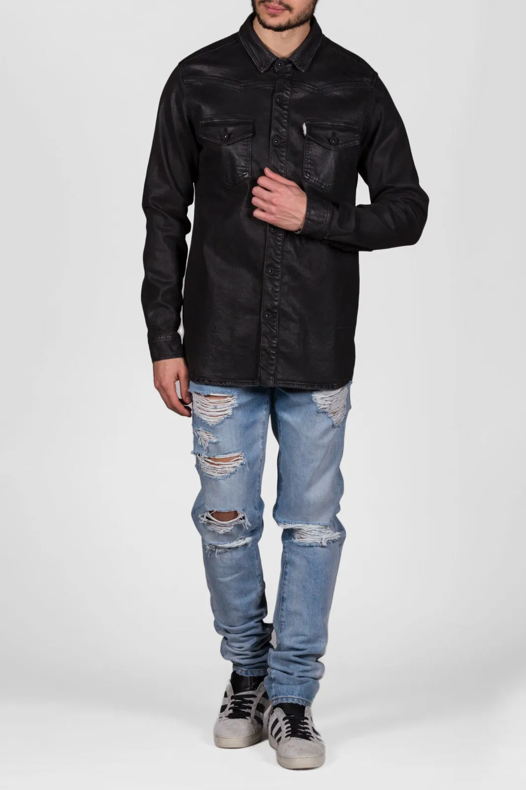 Brushed Denim Shirt Black