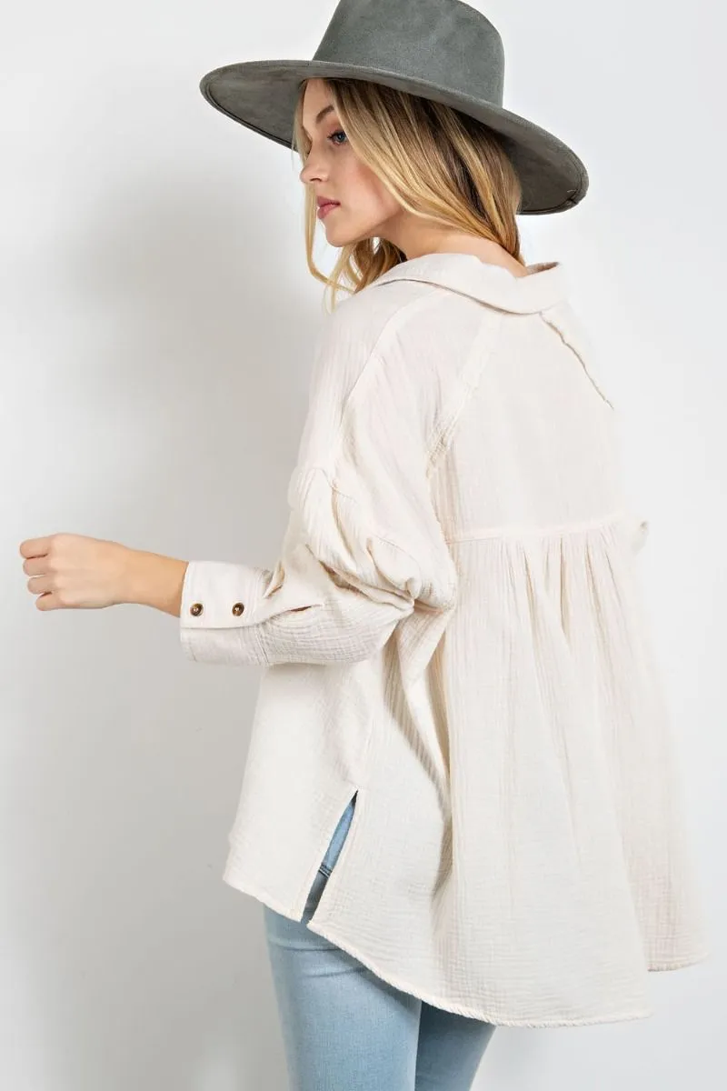 Cotton gauze shirt