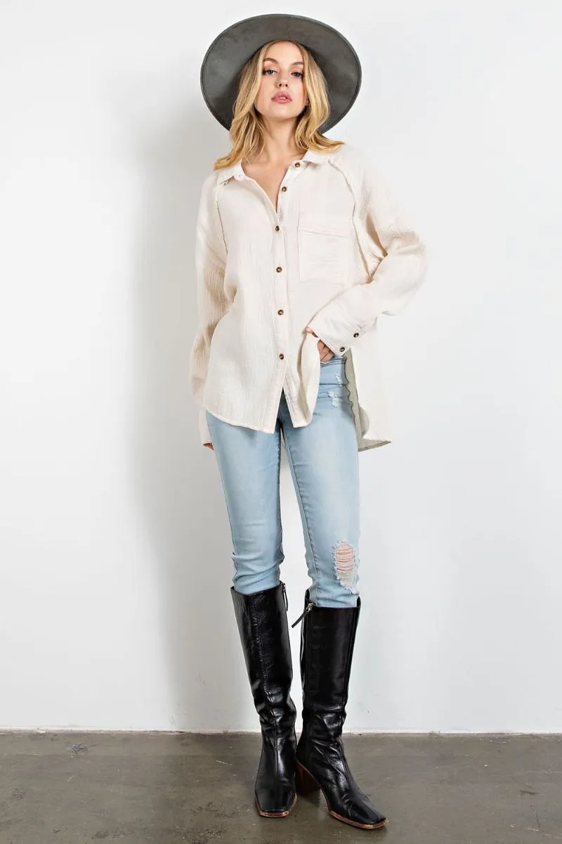 Cotton gauze shirt