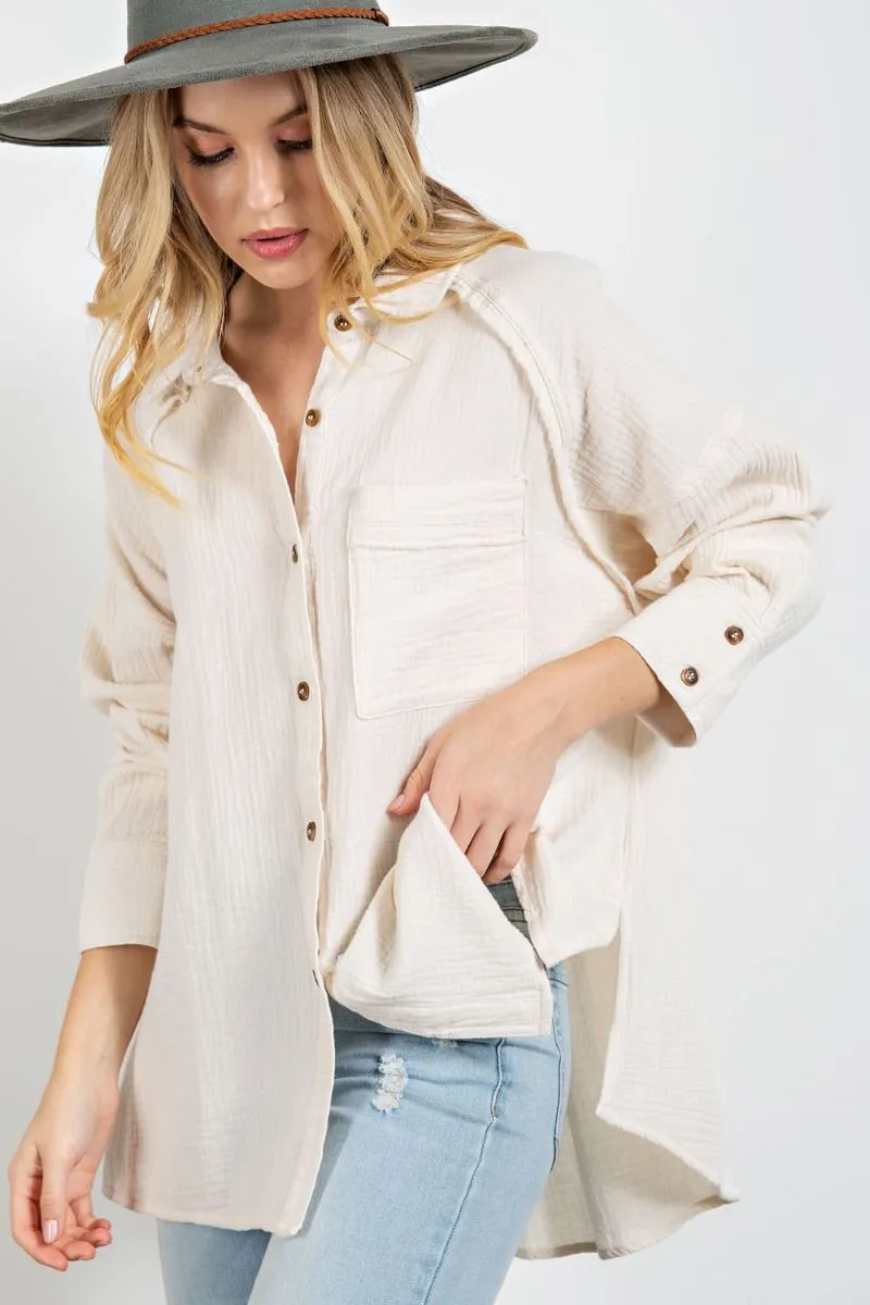 Cotton gauze shirt