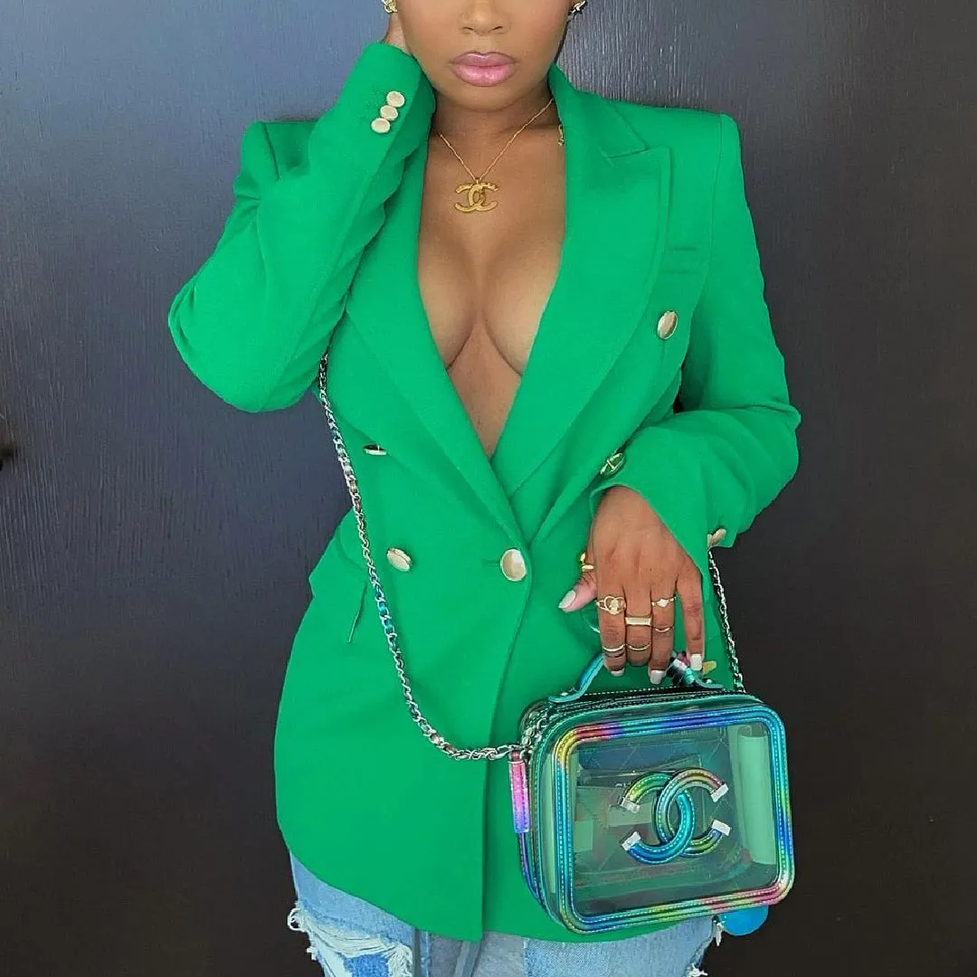 DressBetty - Elegant Green Red Blazer