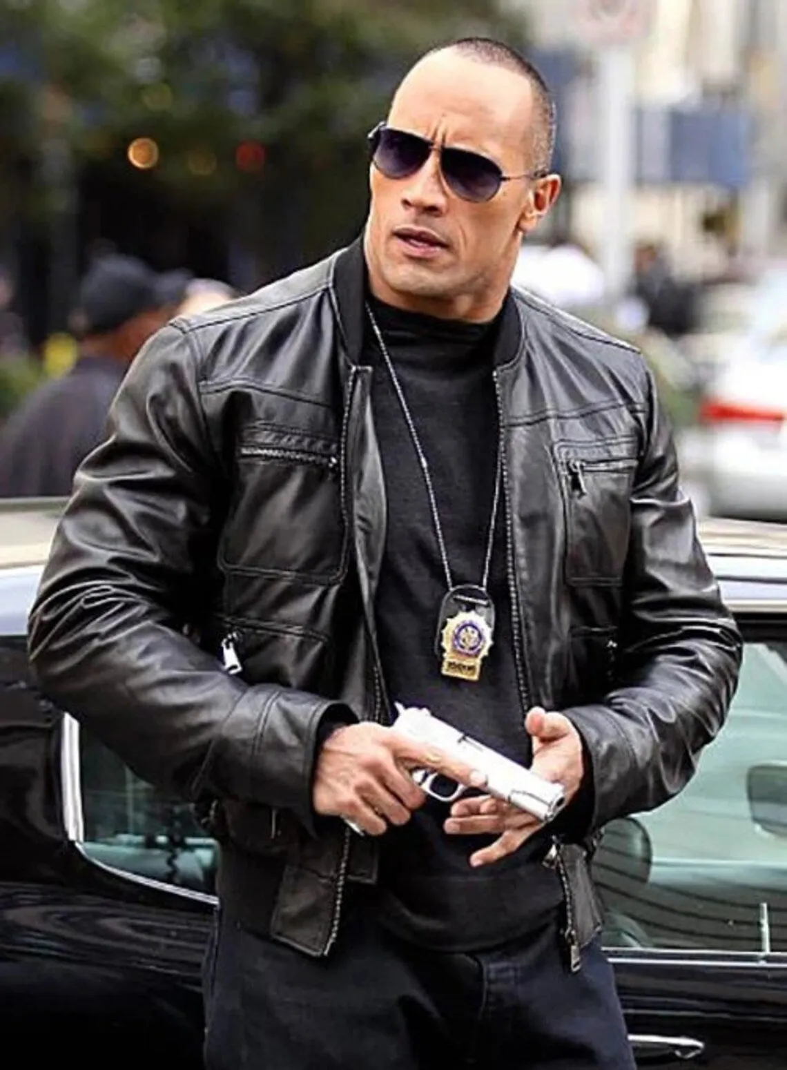 DWAYNE JOHNSON the other guys leather jacket | men celebrity leather jacket