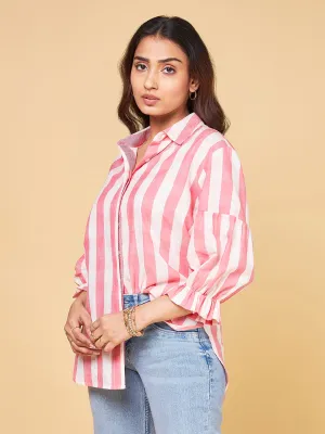 Echoes Of Bliss Pink Stripe Shirt