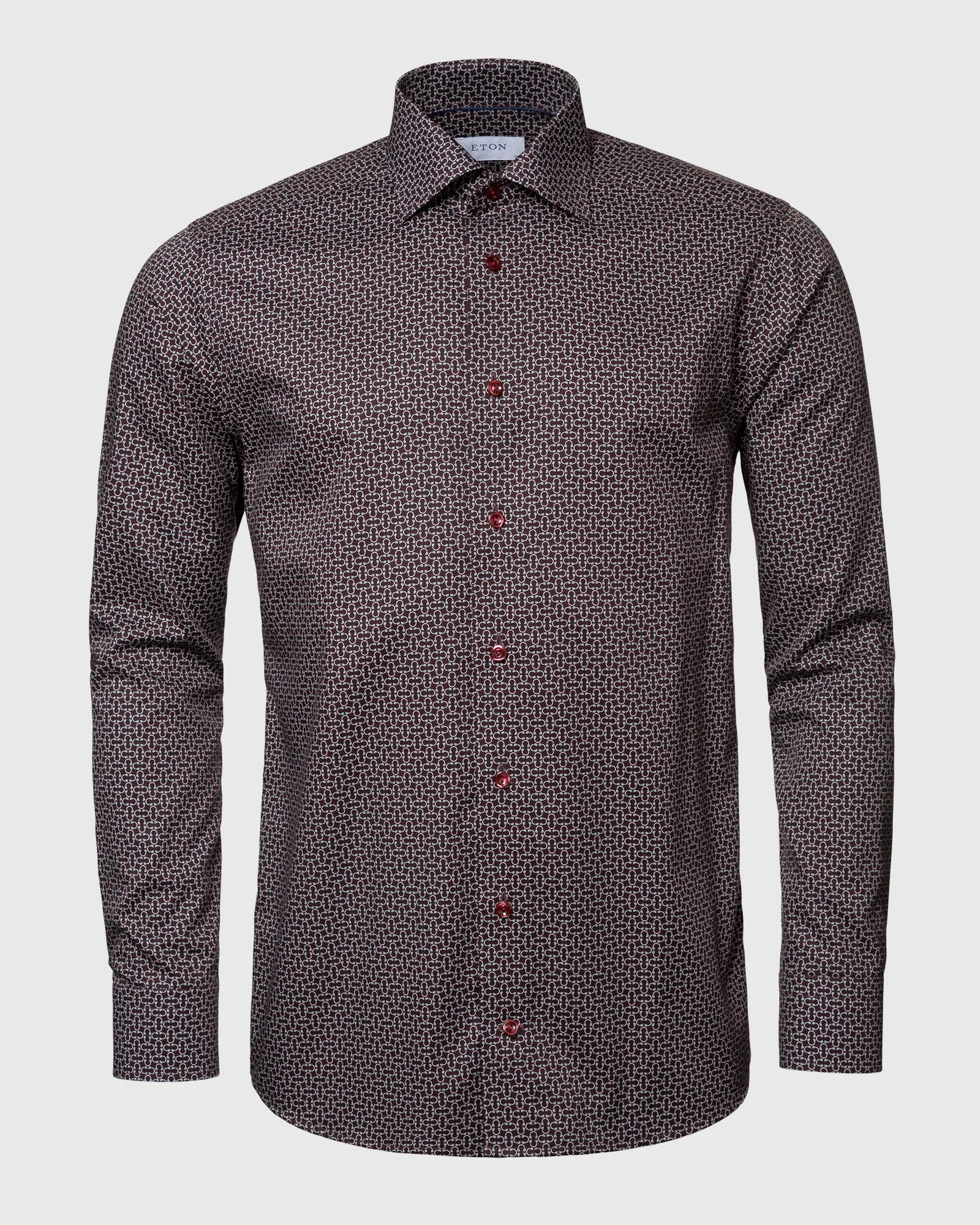 ETON 10000354959 WINE PRINT SLIM SC SHIRT