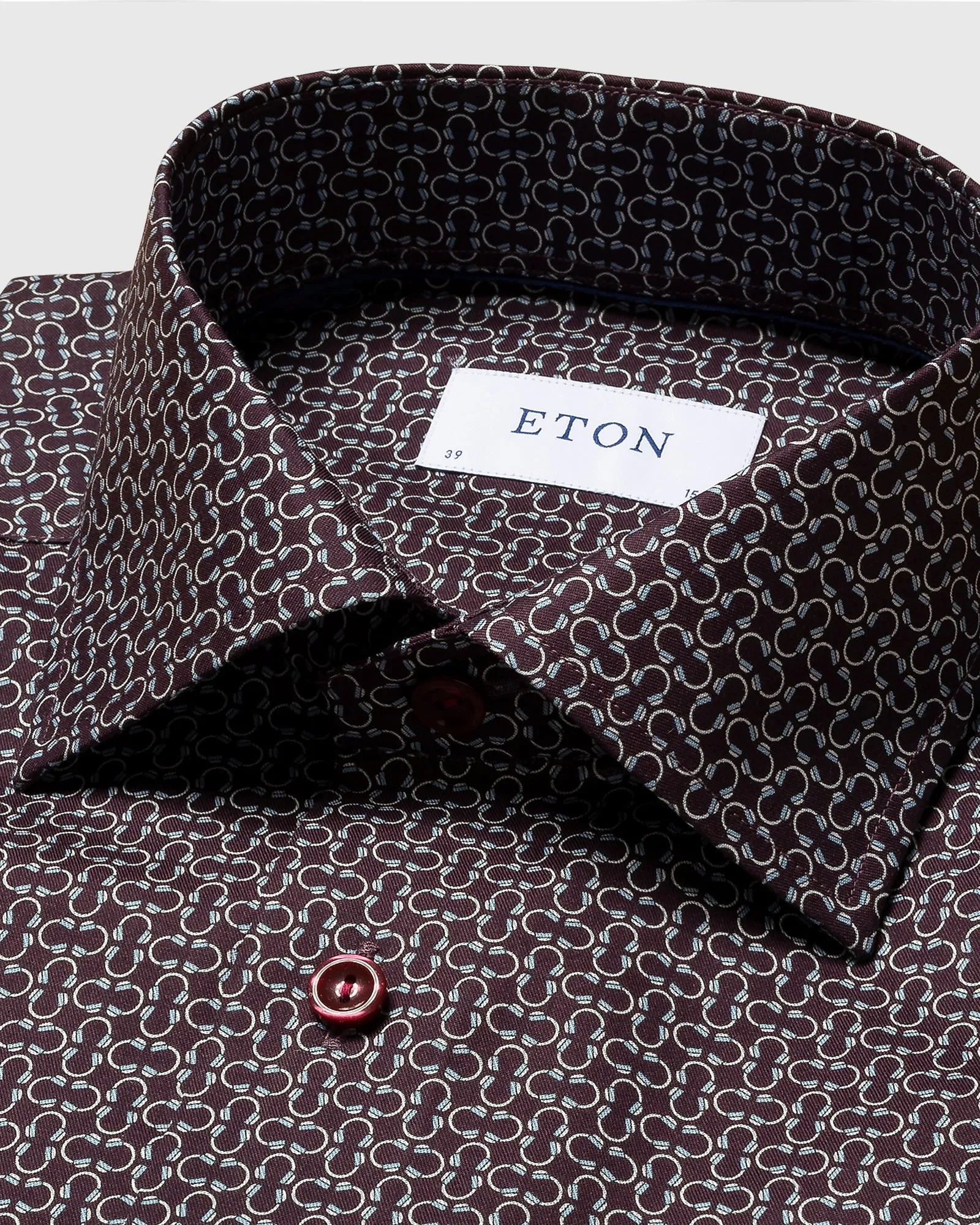 ETON 10000354959 WINE PRINT SLIM SC SHIRT