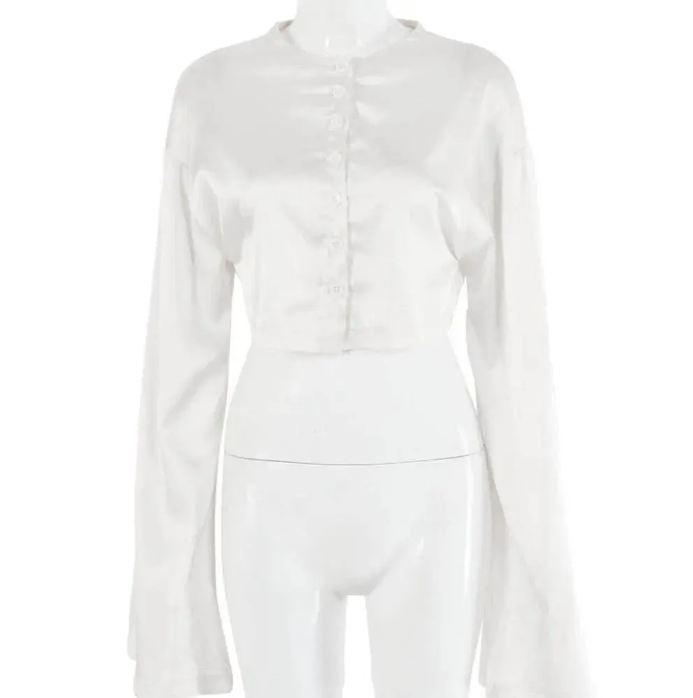 Fashion Casual Satin Two-Piece Dress Suit