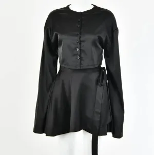 Fashion Casual Satin Two-Piece Dress Suit