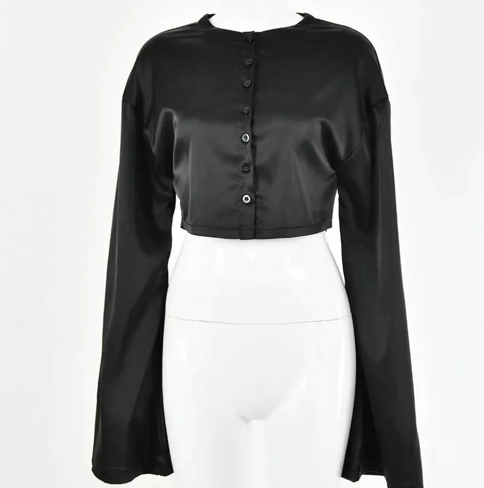 Fashion Casual Satin Two-Piece Dress Suit