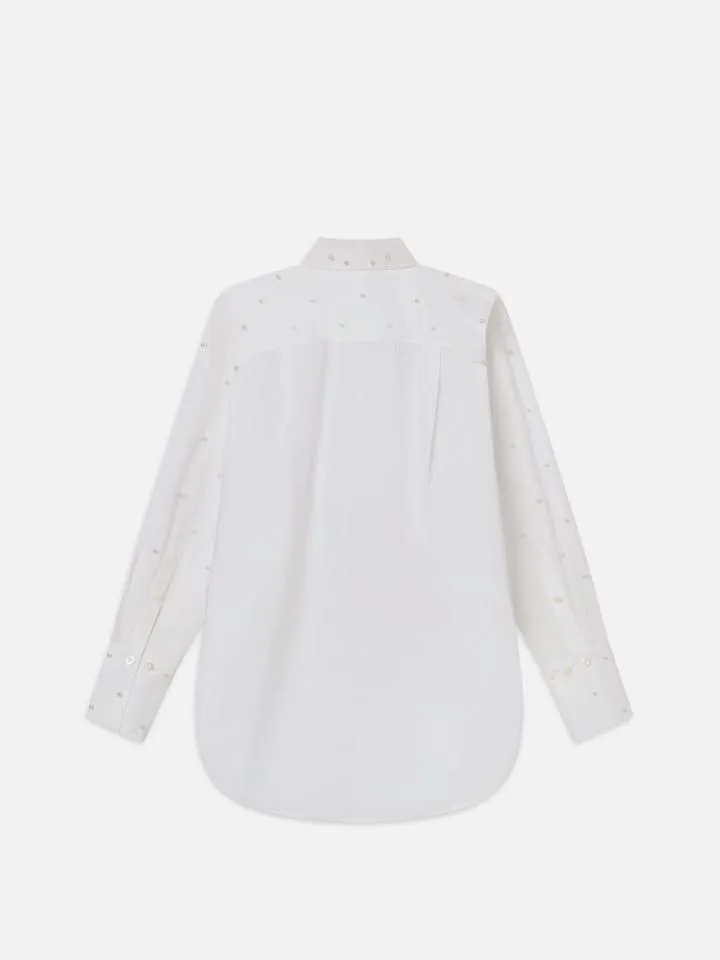 Frame - The Oversized Pearl Pocket Shirt in White