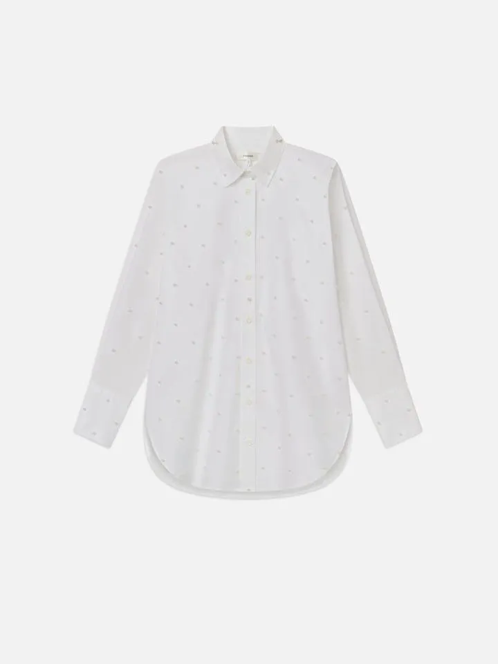 Frame - The Oversized Pearl Pocket Shirt in White