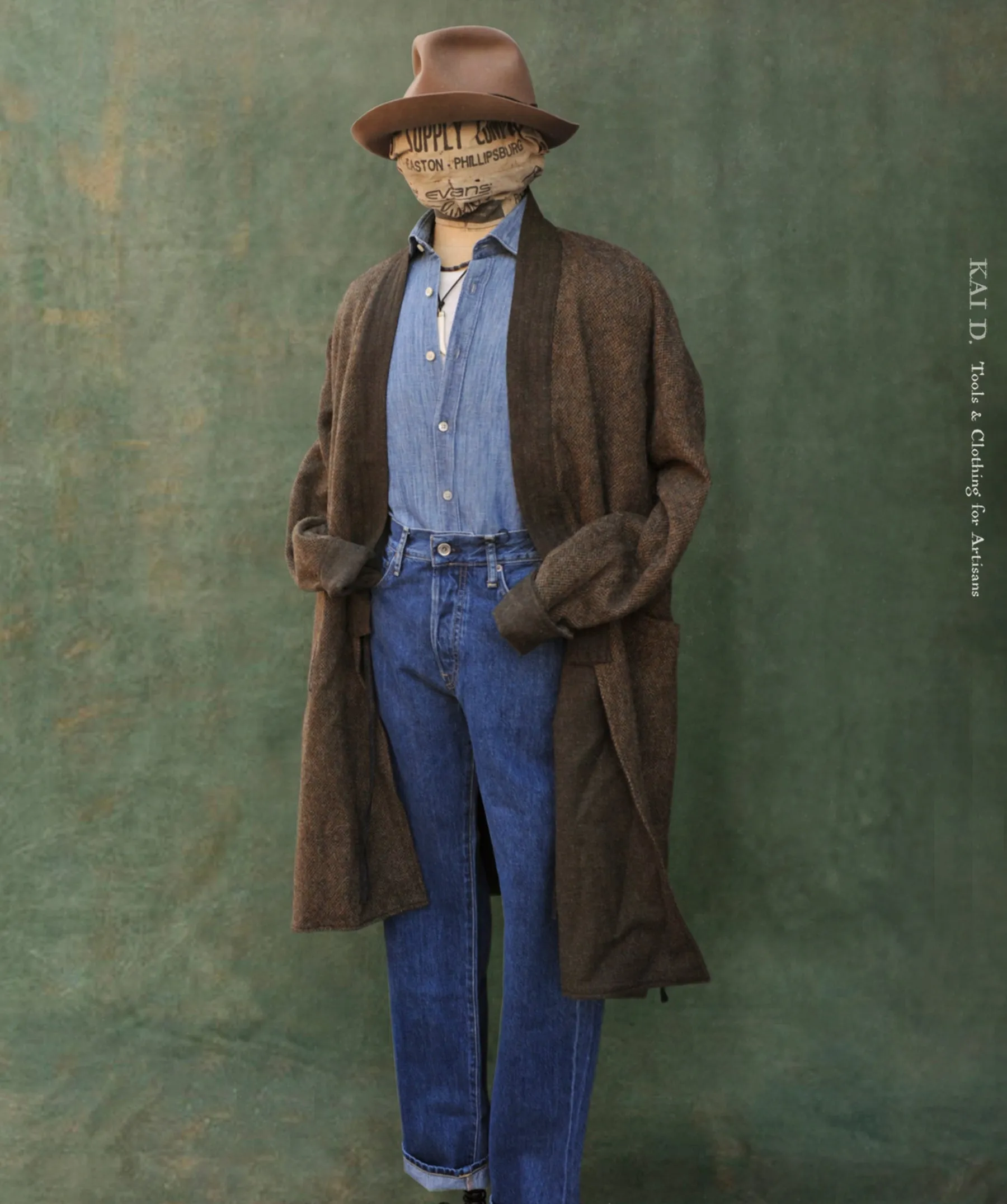 Full Length Japanese Farmer Coat - Miyama - Medium (NO RETURN)