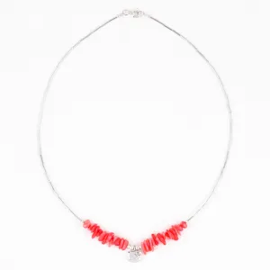 Hello Kitty Coral Pink Stone Necklace
