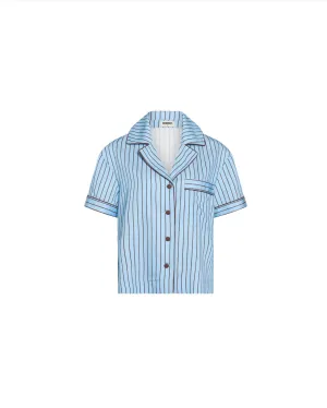 Hommey Short Sleeve Shirt - Iced Chocolate Stripes