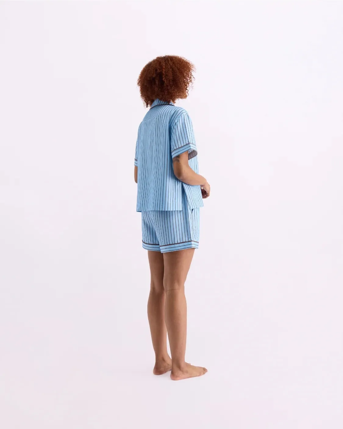 Hommey Short Sleeve Shirt - Iced Chocolate Stripes