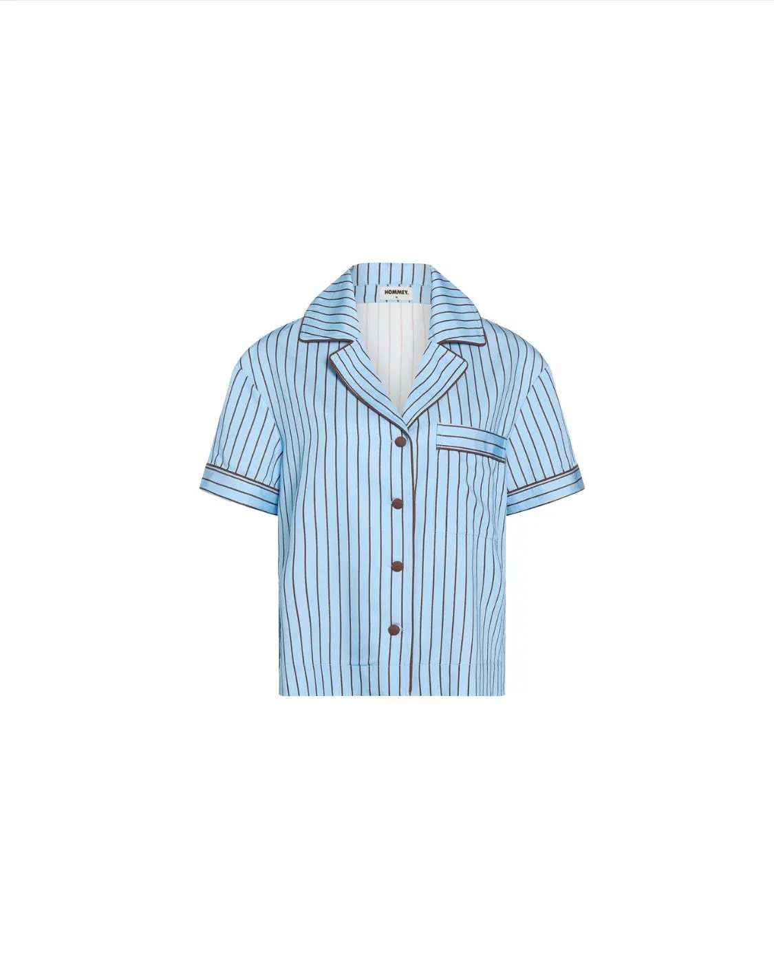 Hommey Short Sleeve Shirt - Iced Chocolate Stripes