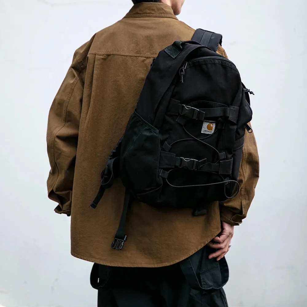 Japanese Black Cotton Vintage Shirt Men's Casual Loose Cargo Coat