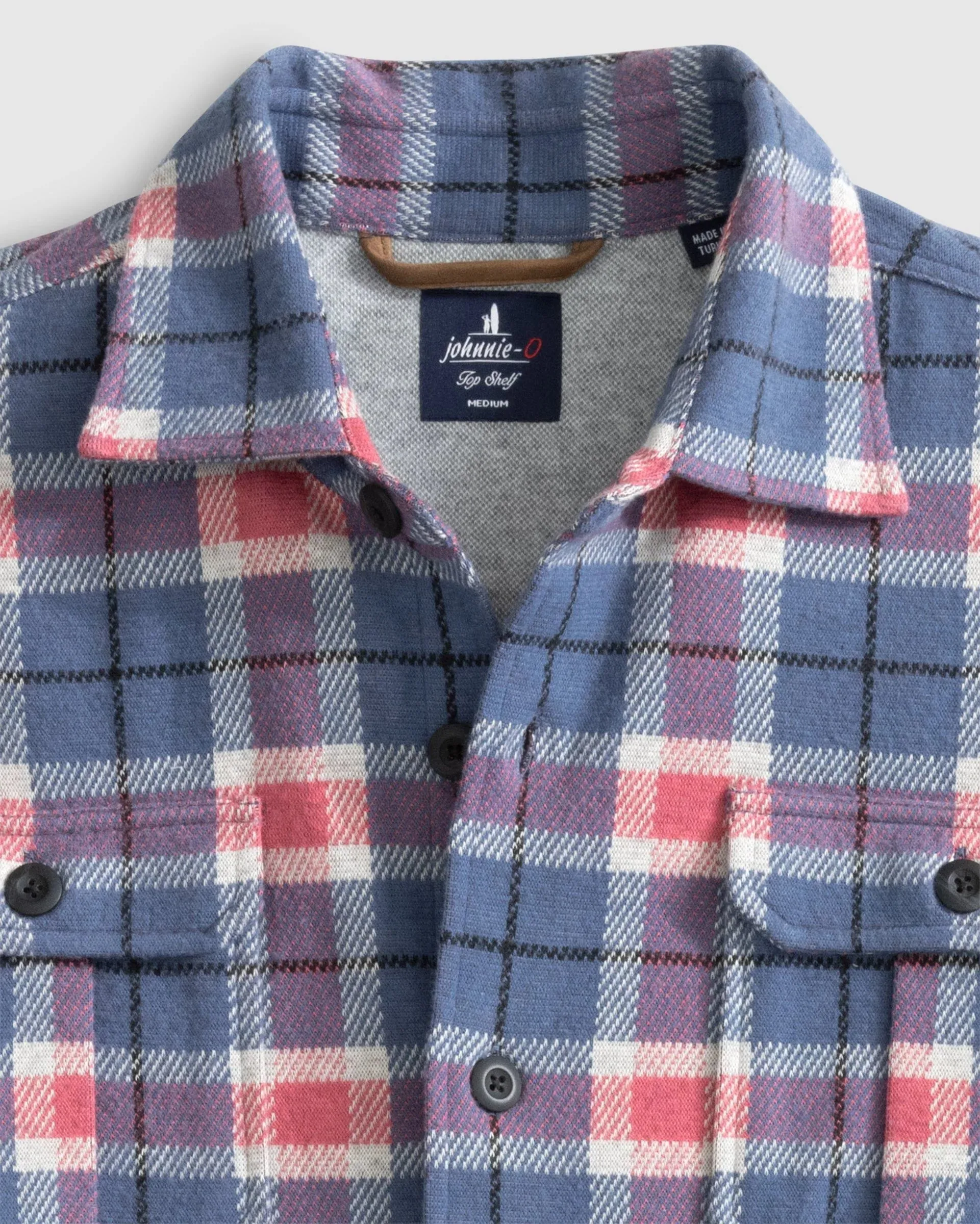 Kaden Stretch Flannel Lodge Shirt in Laguna Blue by Johnnie-O