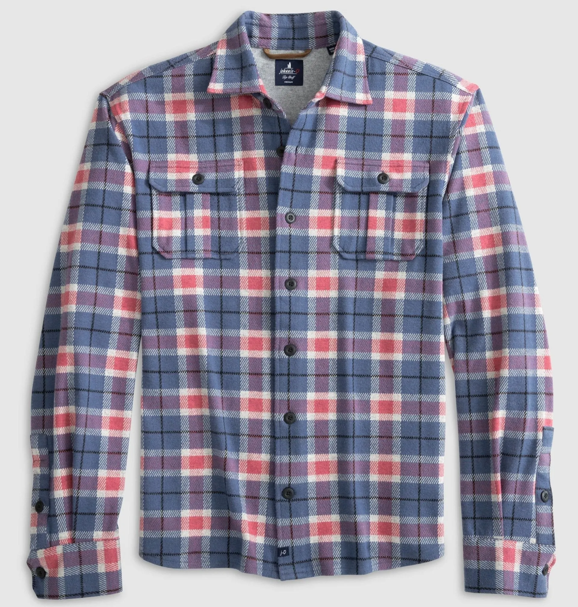 Kaden Stretch Flannel Lodge Shirt in Laguna Blue by Johnnie-O