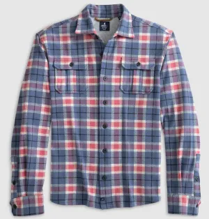 Kaden Stretch Flannel Lodge Shirt in Laguna Blue by Johnnie-O