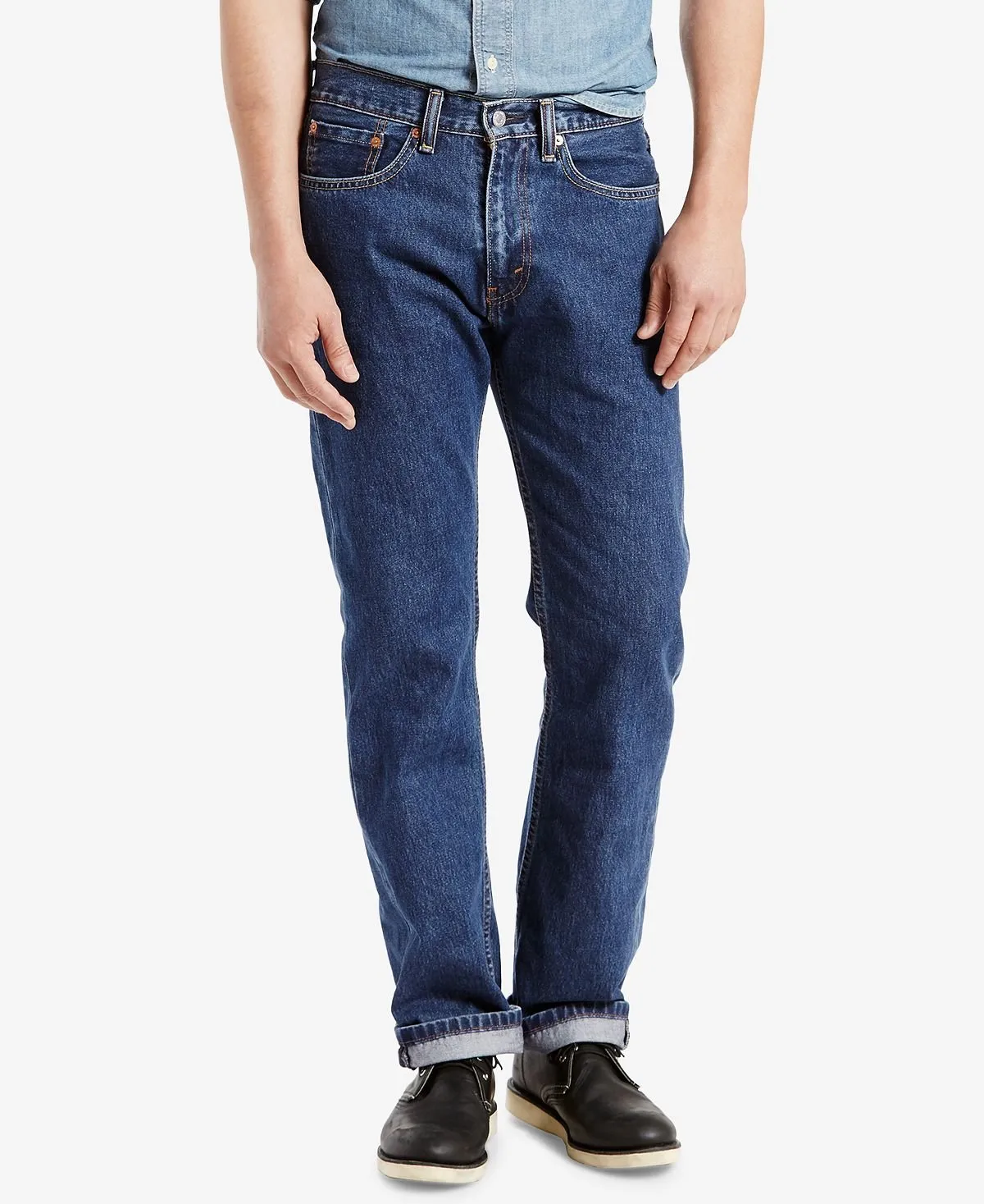 Levi's Men's 505 Regular Straight Fit Non-Stretch Jeans, Blue