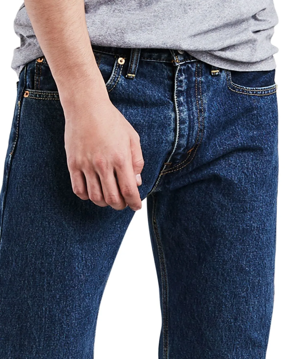 Levi's Men's 505 Regular Straight Fit Non-Stretch Jeans, Blue