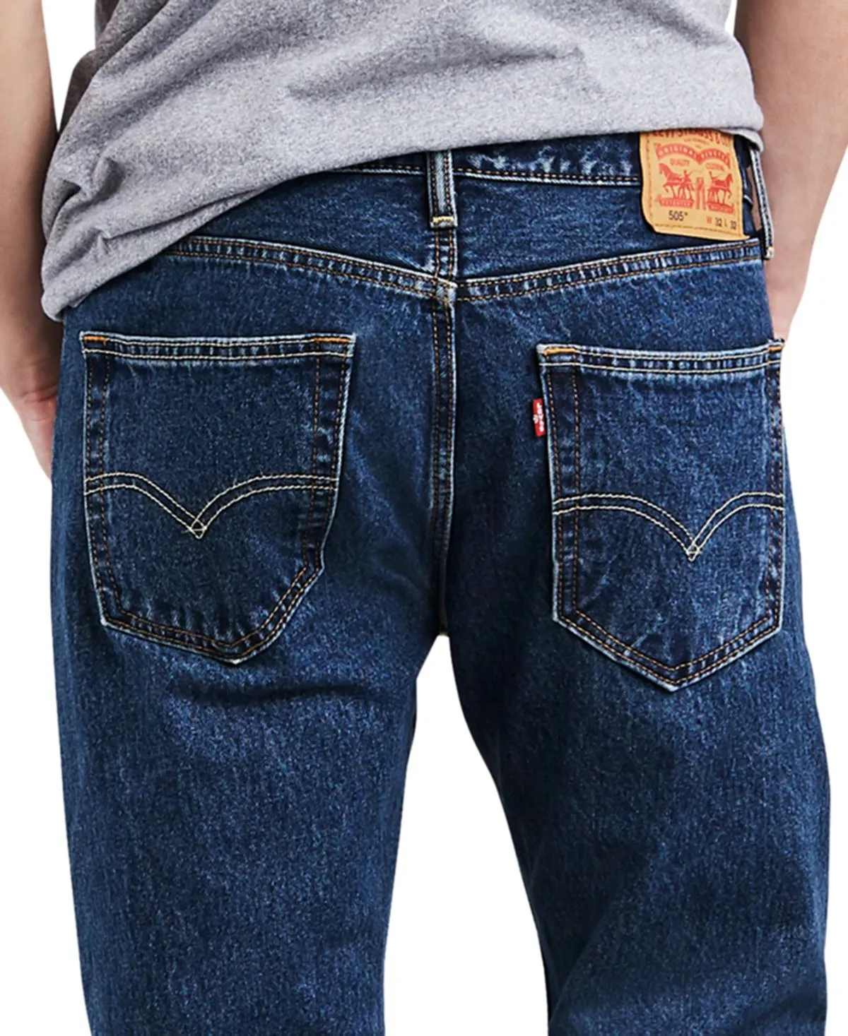 Levi's Men's 505 Regular Straight Fit Non-Stretch Jeans, Blue