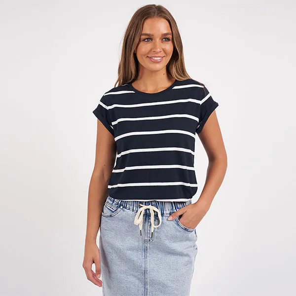 Manly Stripe Tee - Navy   White