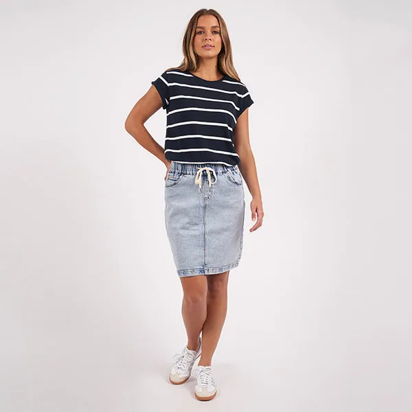 Manly Stripe Tee - Navy   White
