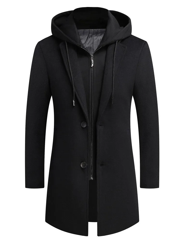 Men Casual Warm Winter Wool Coat
