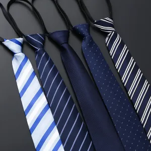 Men's Blue Series Zipper Tie Business Necktie