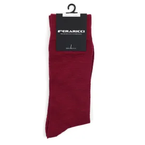 Men's Burgundy Solid Crew Socks