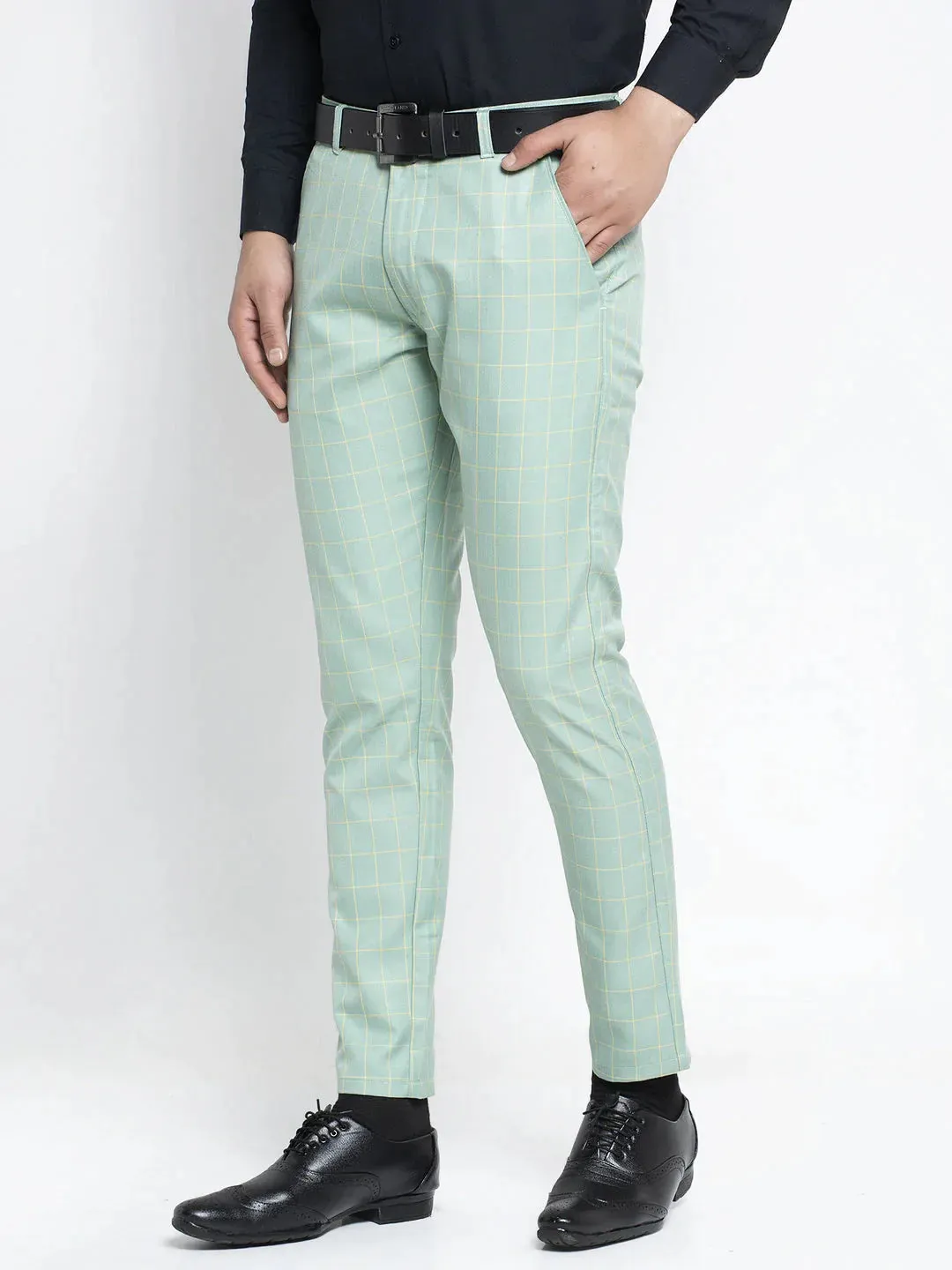 Men'S Green Formal Trousers
