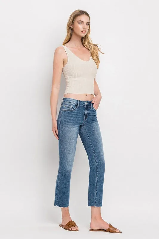 Mid Rise Crop Slim Straight Jeans *Online Only*