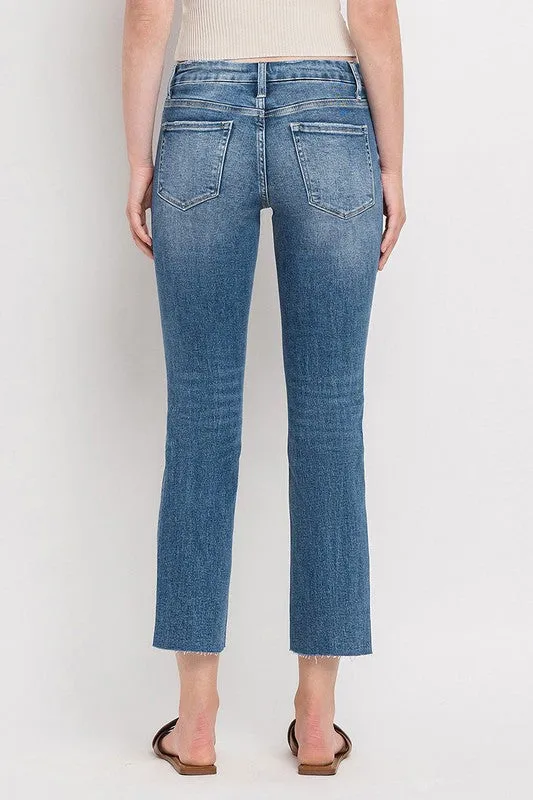 Mid Rise Crop Slim Straight Jeans *Online Only*