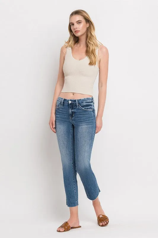 Mid Rise Crop Slim Straight Jeans *Online Only*