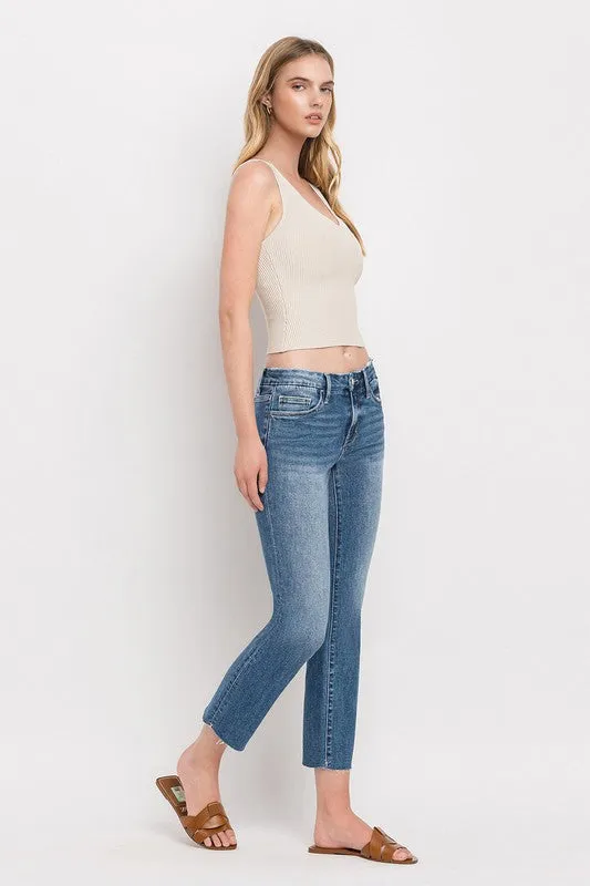 Mid Rise Crop Slim Straight Jeans *Online Only*