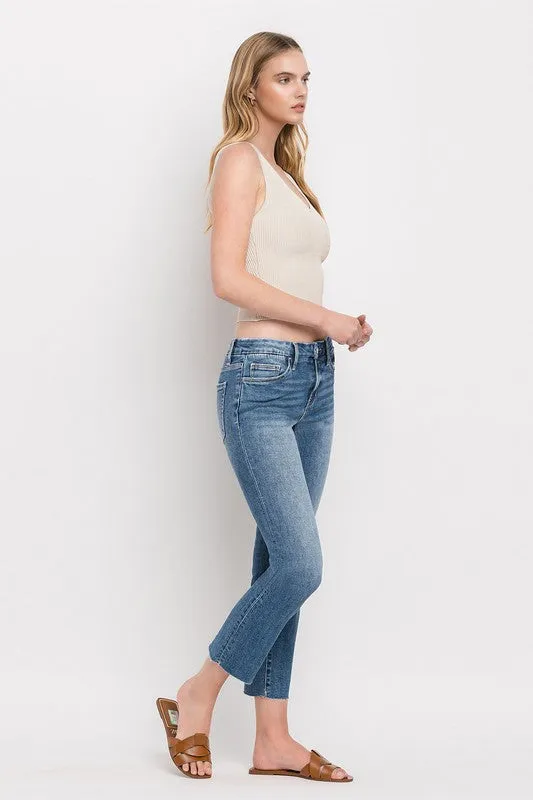Mid Rise Crop Slim Straight Jeans *Online Only*
