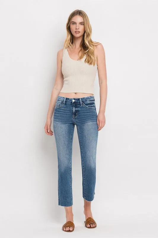Mid Rise Crop Slim Straight Jeans *Online Only*